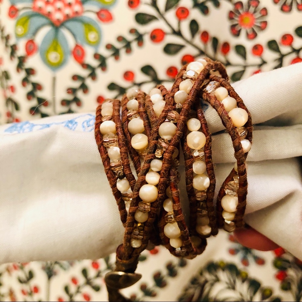 Chan Luu Stone + Crystal Bead Wrap Bracelet